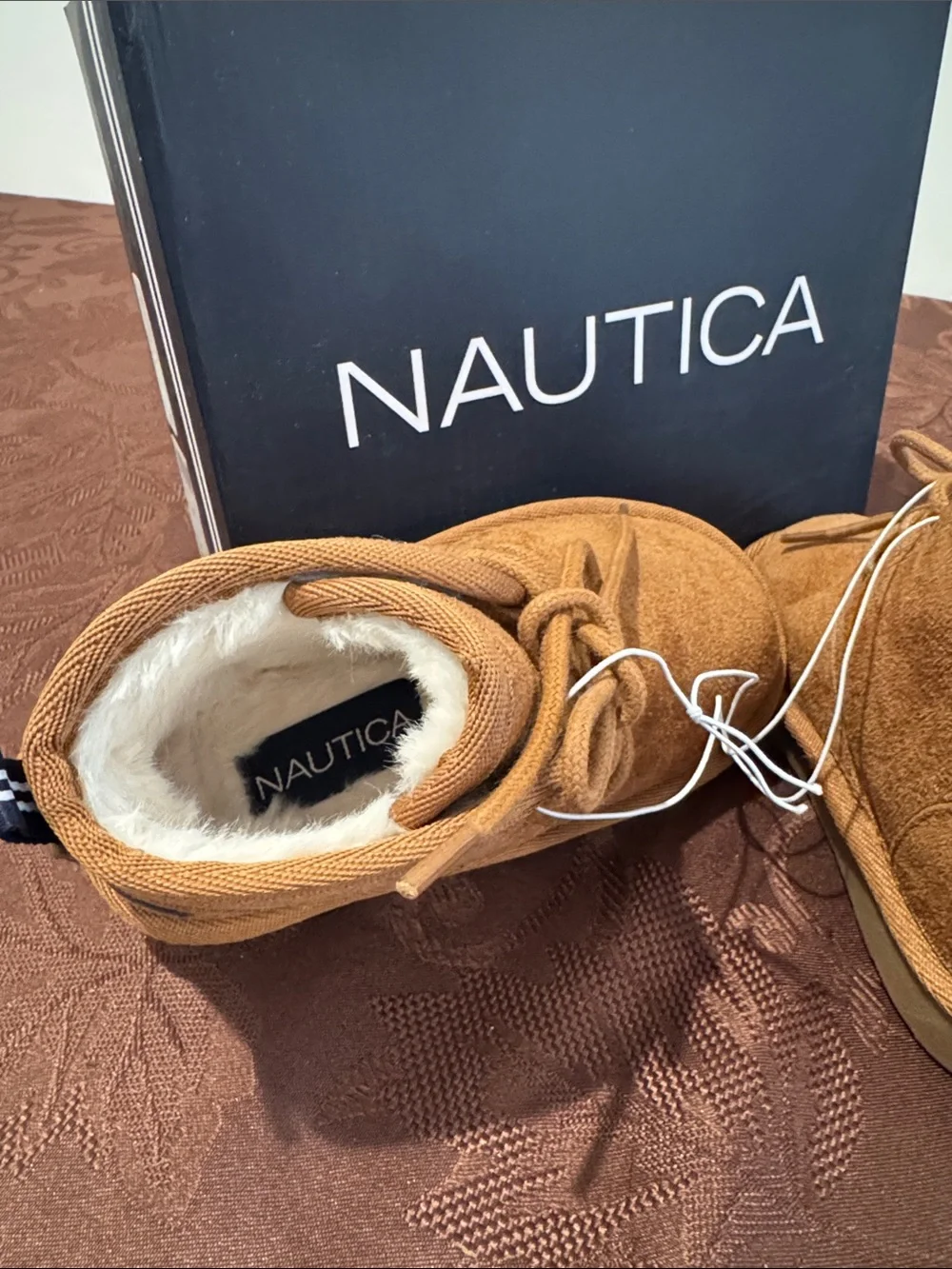Nautica Kids Brown Lace-Up Ankle Boots